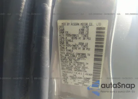 2003 Nissan Frontier 2Wd from USA, damaged, VIN 1N6DD26T73C411480